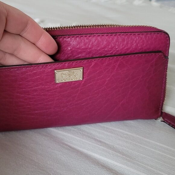 Coach Madison Zip Around Continental Wallet | Raspberry/Magenta Pink | Leather - Picture 3 of 9